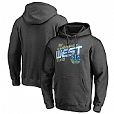 Golden State Warriors Fanatics Branded 2018 Western Conference Champions Locker Room Pullover Hoodie Heather Charcoal,baseball caps,new era cap wholesale,wholesale hats